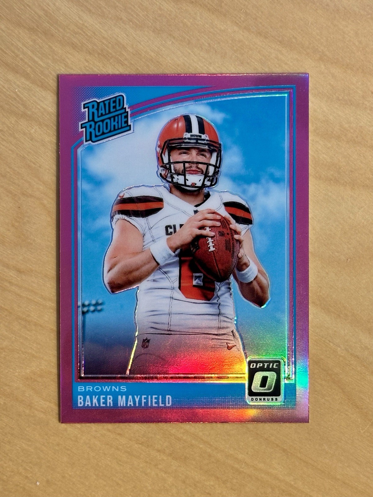 2018 Optic Baker Mayfield Pink Prizm #153 Rated Rookie Bucs Browns