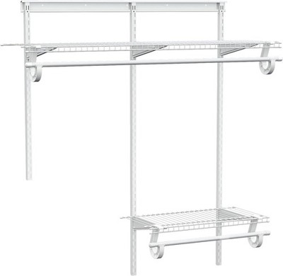 PROWORX 2-4 Ft Expandable White Wire Closet Shelving