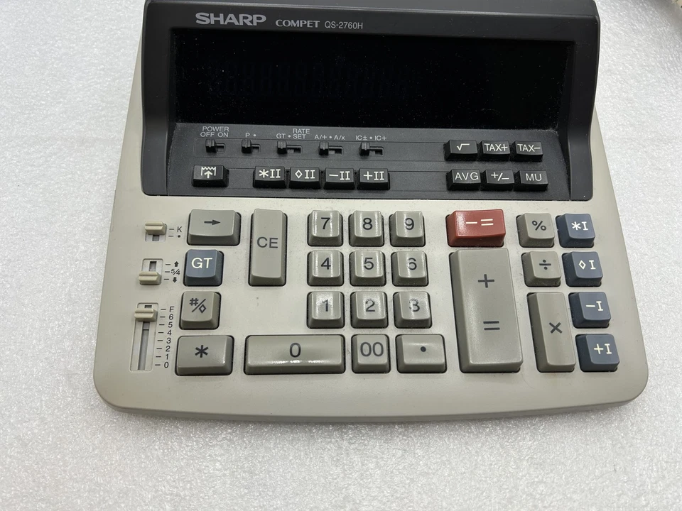 Calculadora de impresión electrónica Sharp Compet QS-2760H probada de 12 dígitos ¡VER DESCRIPCIÓN! Foto 3 de 4