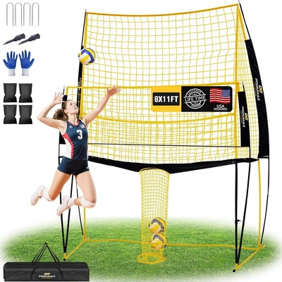 Volleyball Training Equipment, 11x8FT Adjustable 6.5 8 ft, Volleyball Practice N