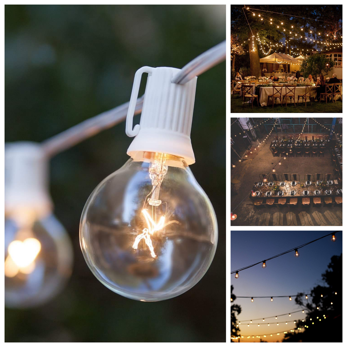 Led G50 Clear Globe String Lights
