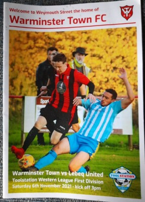 #ad WARMINSTER TOWN v LEBEQ UNITED TOOLSTATION WESTERN LEAGUE 1ST DIVISION 2021 GBP 3.50