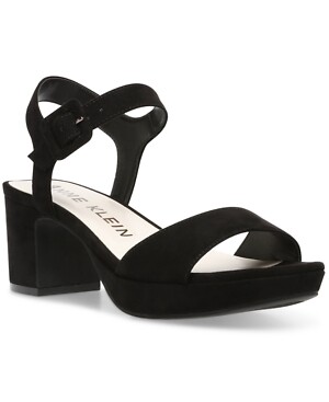 Anne Klein Peony Block-Heel Sandals, black, Size 9.0 192814613061 | eBay