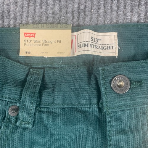 Levis Jeans Boys 14 Dream Corduroy 513 Slim Straight Ponderosa Pine 28x28 NWT - Picture 6 of 20
