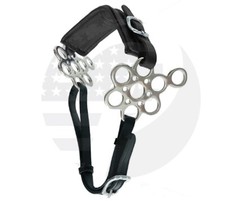 Hackamore Bitless Horse Bit English Western Adjustable Leather BLACK 