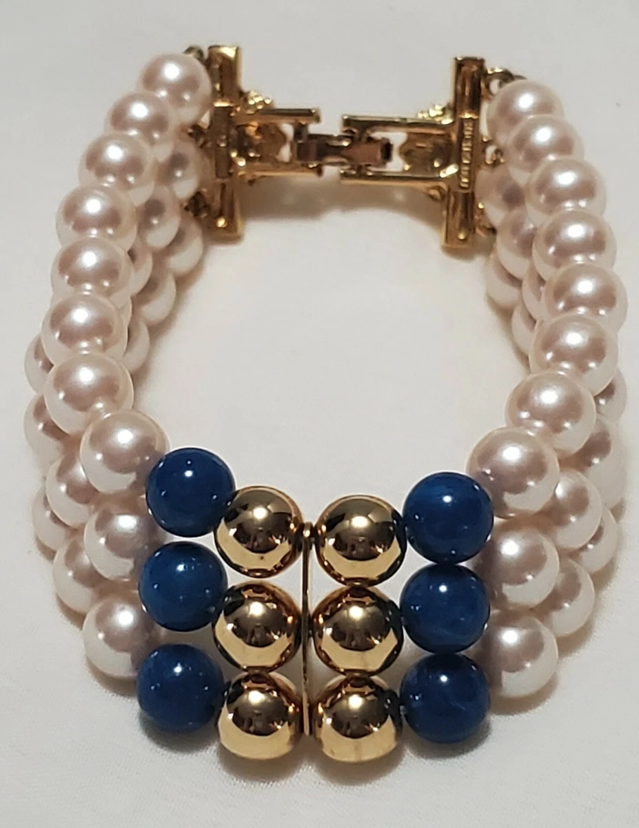 Blue clearance pearls bracelet