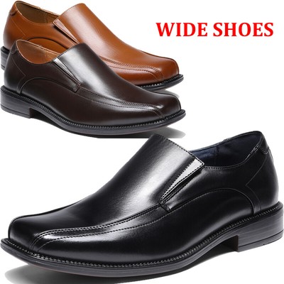 Men's Dress Shoes Loafer Shoes Wide Leather Lined Slip on Shoes Wide Size 6.5-15
