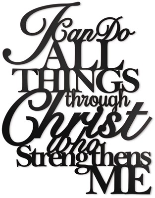 Décoration murale en métal I Can Do All Things Through Christ 43 x 33 cm Phil...