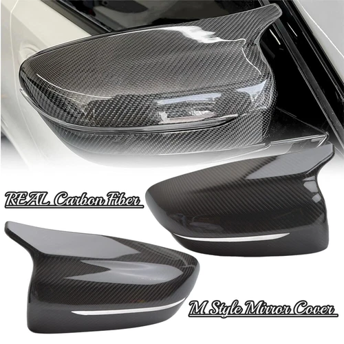 Real Carbon Fiber Side Mirror Caps for BMW G-Series Sedan and Coupe Add-On Style