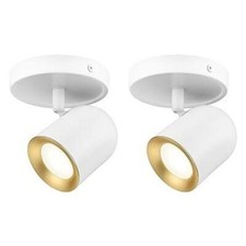 Wall Sconces Set of Two, WHITE Wall Lighting Fixture with 4000K LED Bulbs GU10