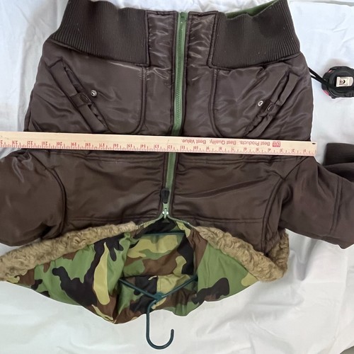 Apollo Jeans Camo Bomber Jacket Womens XL Multicolor Reversible Avitor Style - Picture 7 of 8