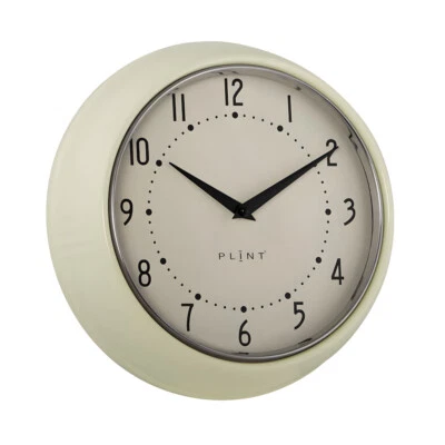 Nostalgische Metall Wanduhr Cream Rund 23cm Vintage Küchenuhr Bürouhr Retro Look - Bild 1 von 4