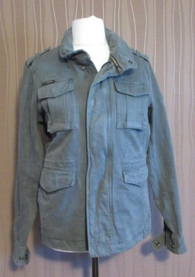 CR 71/2 SUPERDRY Damen Marken Jacke Gr. 40 grün in sich gestreift Damenjacke  