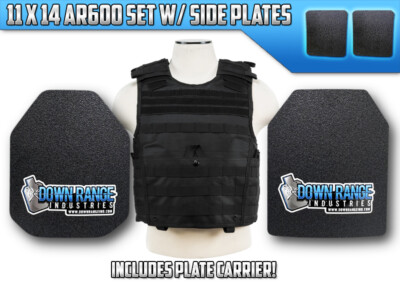 AR600 Level 3+ LIGHTWEIGHT Armor Plate Bundle w/ Molle Vest Setup - 11 x 14