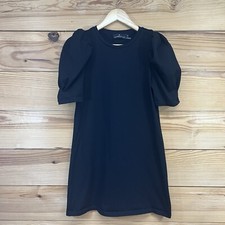 Pomander Place Dress XS Black Puffed Sleeve Shift T Shirt Stella Short B125