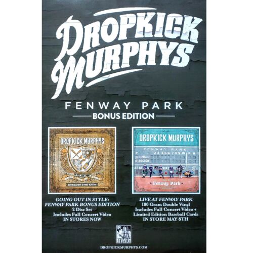 DROPKICK MURPHYS Fenway Park Ltd édition RARE affiche de tournée + affiche punk rock BONUS ! - Photo 1/2