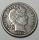 1913 Barber Silver Dime 10C - Circulated