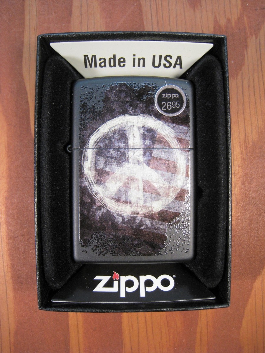 その他 Peace ZIPPO Peace on Flag Black Matte Windproof Lighter – Zippo USA