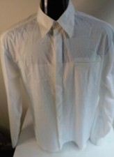 BOSS Hugo Boss Cotton Blend LS Button Front Shirt SZ LARGE Ivory