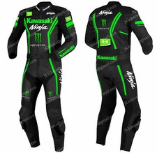 KAWASAKI Courses Combinaison de Moto en Cuir Hommes Moto en Cuir Veste Pantalon