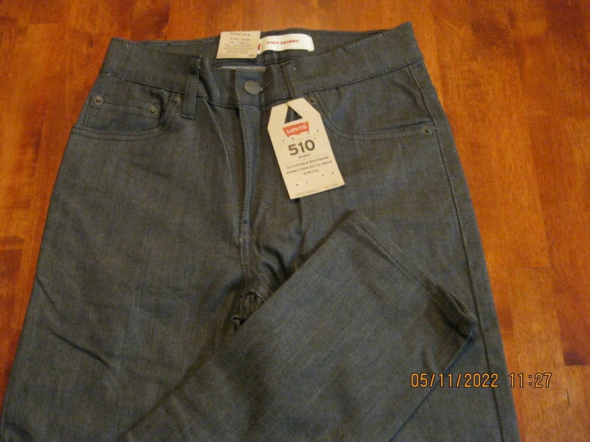 New $48 Levi's 510 Skinny Stretch Jeans W26/L26 GRAY 12 Reg NWT