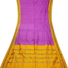 Vintage Purple Sarees 100 Pure Silk Handwoven Patola Ikat Sari 5YD Craft Fabric