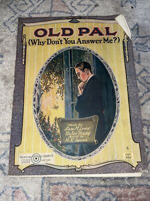 Old Pal Warum Antwortest Du Mir Nicht? Notenblatt 1920 Barbelle Illustration