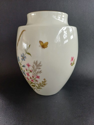 Fürstenberg Porzellanvase – Vintage, Blumenmotiv & Goldrand, 16 cm, West Germany - Bild 3 von 6