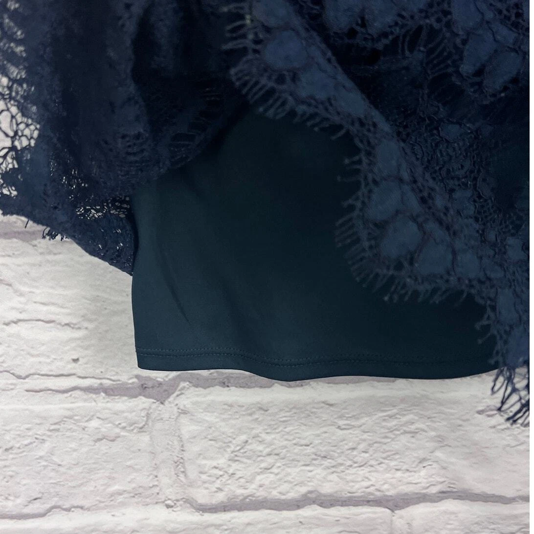 VETEMENTS Abito donna BETSEY JOHNSON 10 blu navy pizzo cravatta fiocco tubino foderato preppy