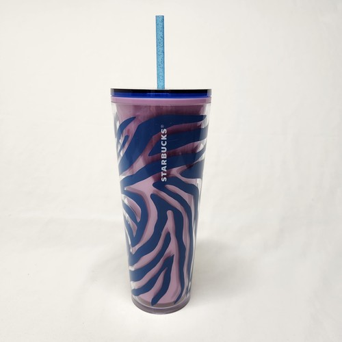 Starbucks Summer 2021 Purple/Blue Zebra Print Venti 24oz Tumbler Cold