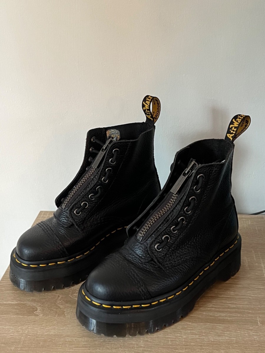 NEW Dr Martens Sinclair Milled Nappa Leather Platform Boots Black