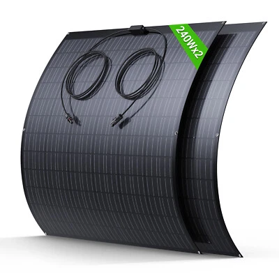 LIONSHEE 480W Flexibles Solarpanel | 2* 240W Solarmodule für Balkonkraftwerk Heim Garten
