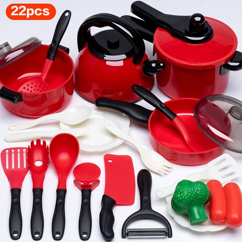 25-71PCS Kids Play Kitchen Food Toys Cooking Utensils Pots Pans Accessories Set - Picture 11 of 17