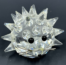Swarovski Crystal Hedgehog Figurine Signed 2  Whiskers Porcupine Glass Chip