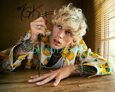 Machine Gun Kelly 8x10 photo SIGNÉE RÉIMPRESSION rappeur MGK lacets emo CHAUD #5