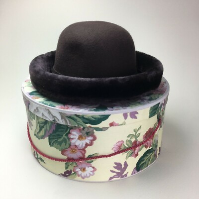 Vintage 90s Y2K Betmar Brown Felted Derby Hat Womens Small  display picture 2