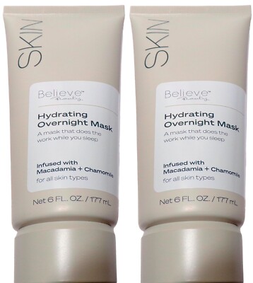 Skin Believe Beauty Hydrating Overnight Mask Macadamia +  Chamomile 6oz Set of 2