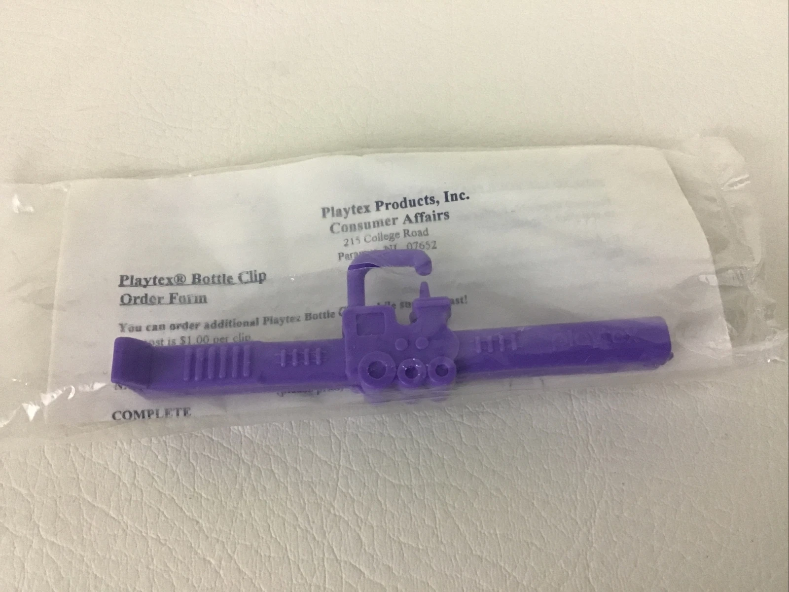 Playtex Bottle Clip Purple Train Baby Feeding Gear Vintage 90s Sealed New Rare