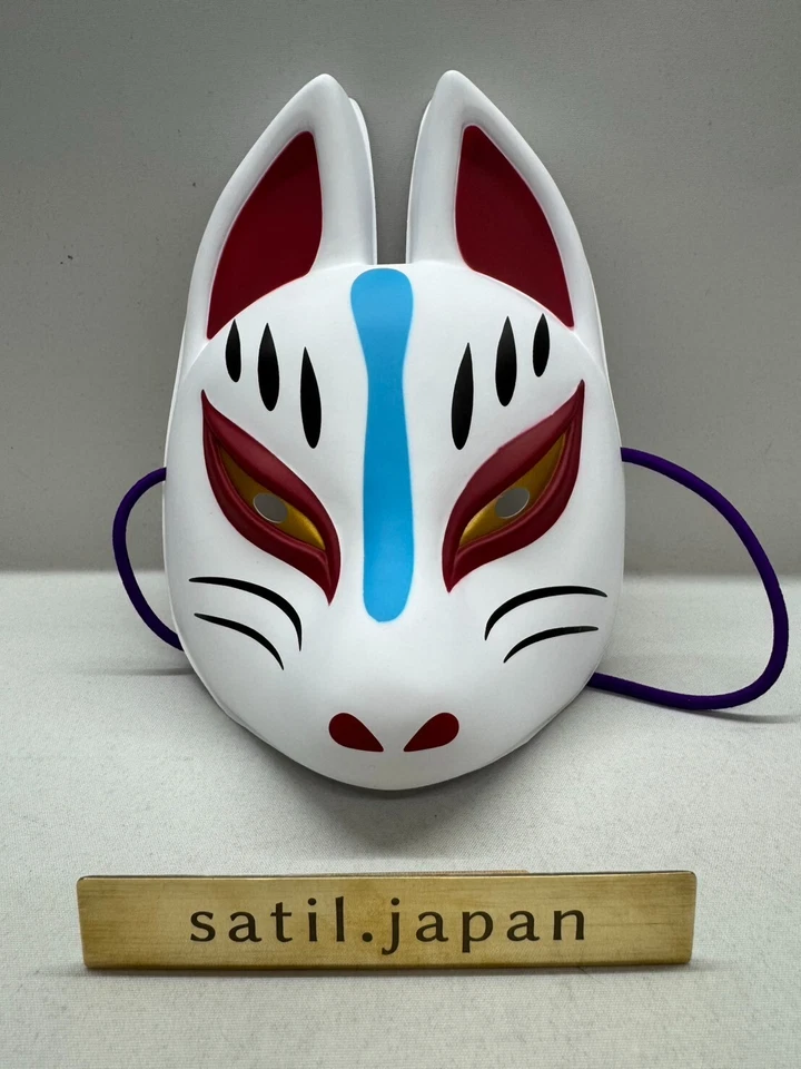 Mask Komendo Kokko Half Face Fox Kitsune Red, Black, White Set of 3 - Image 3 of 4