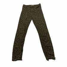 Zara Woman Premium Denim Collection Leopard Print High Rise Jeans Size 0