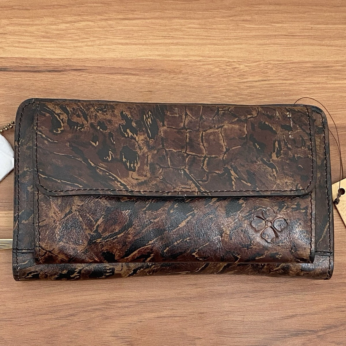 PATRICIA NASH Azario Abstract Animal Print Leather Wallet