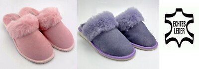 Chaussons En Cuir Véritable Doublés Peau De Mouton - Taille 35-41, Antidérapants - Neuf