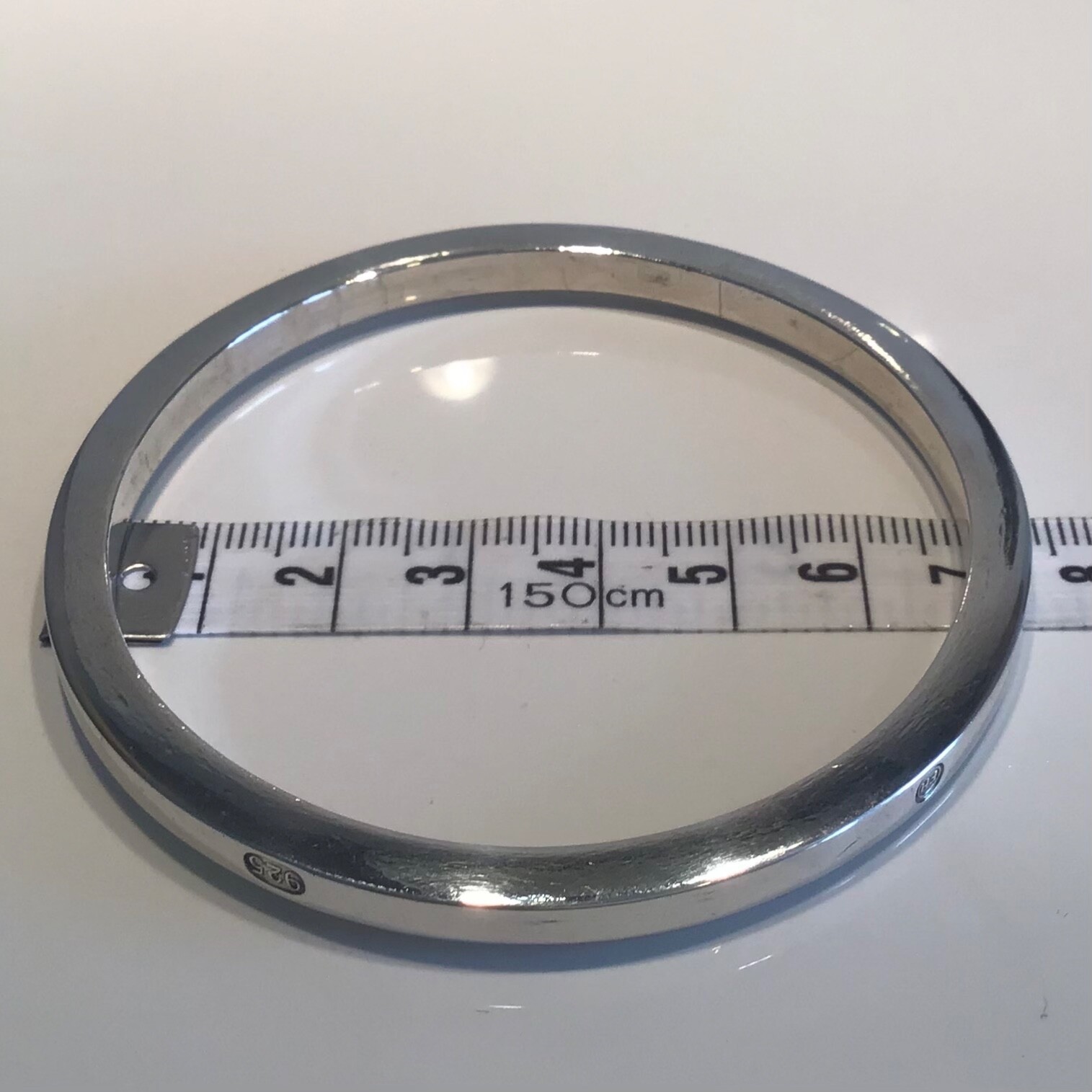 Exquisite Solid Silver Exterior Hallmarked Bangle - image 3