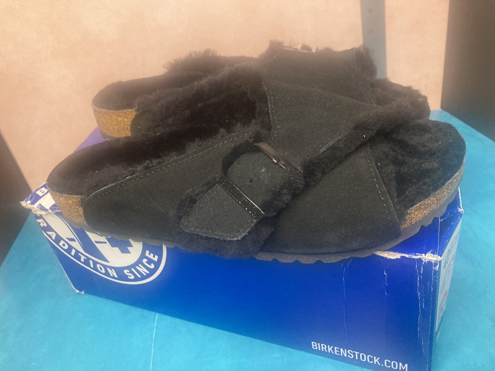 Birkenstock AROSA FELL BLACK Shearling Suede SANDALS EU SIZE 40 NARROW -  NEW 802436622029 | eBay