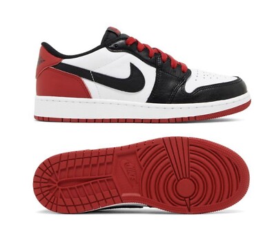 Air Jordan 1 Retro Low OG Black Toe (GS) Kids Basketball Shoes CZ0858 106 NEW