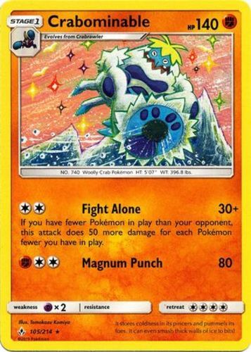 Pokemon Crabominable - 105/214 - Rare NM-Mint Unbroken Bonds