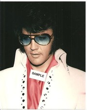 Elvis: 8 X 10 1970 Photo Backstage-White Jumpsuit Scarf, Sunglasses & FREE CD!