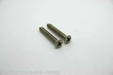 2x CHROME STRAP BUTTON SCREWS FOR BASS OR GUITAR