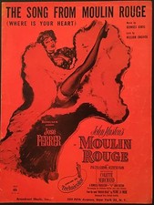 1953 "MOULIN ROUGE" MOVIE SHEET MUSIC "WHERE IS YOUR HEART"