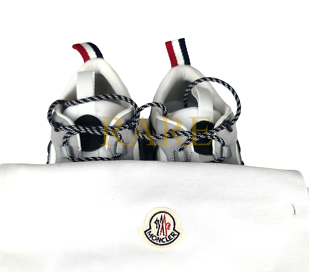 Moncler Unisex Low Top Sneakers Leather White Black Grey US Moncler Unisex Low Top Sneakers Leather White Black Grey US